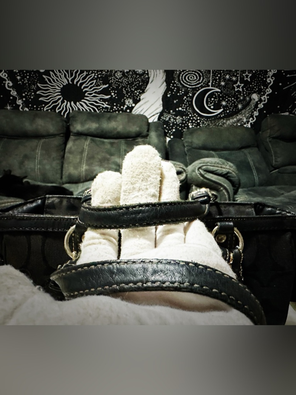 Vintage Coach Y2K soho shoulder Bag Black Signature Tote with cherry chain tote - Picture 17 of 17